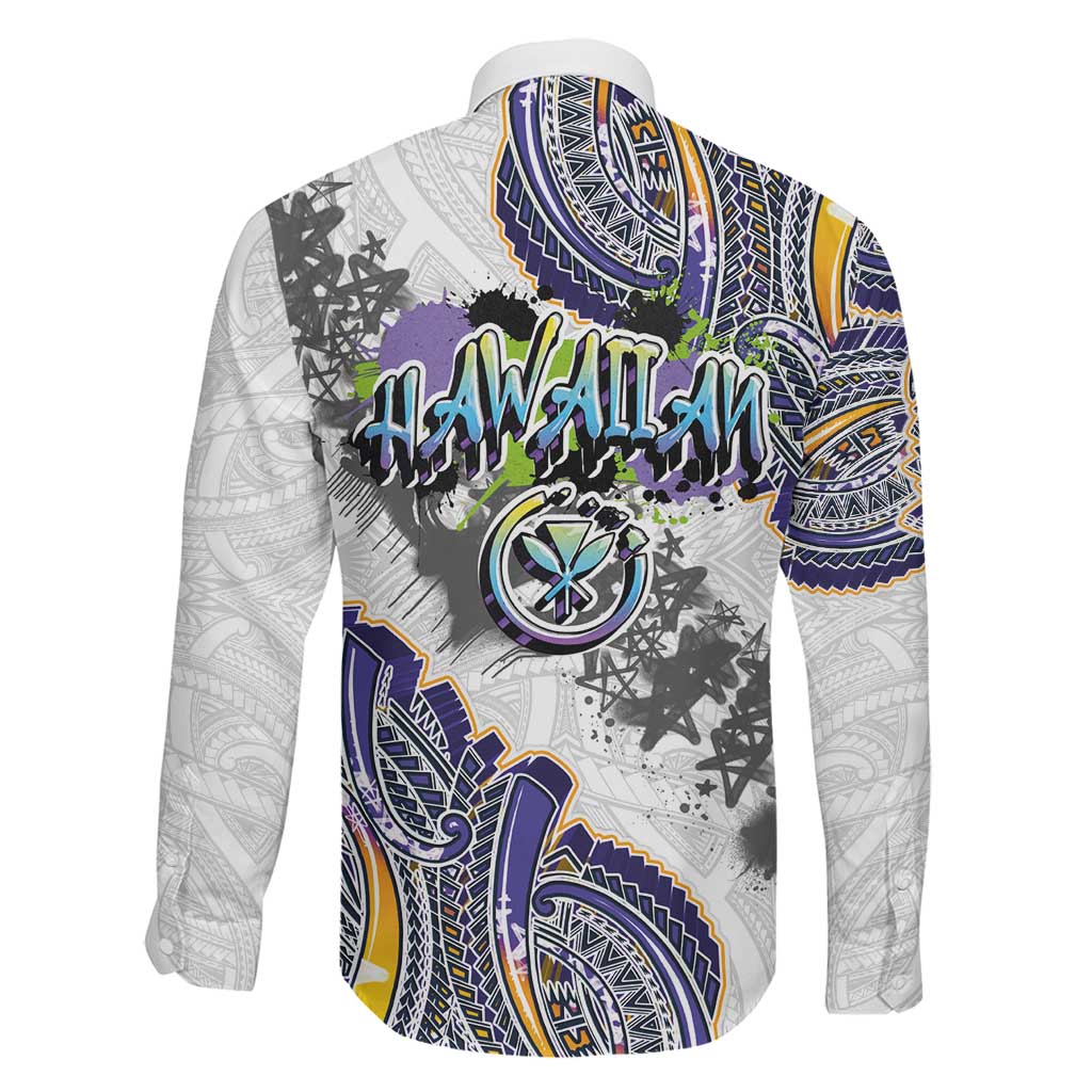 Traditional Art Hawaiian Kakau Tattoos Family Matching Short Sleeve Bodycon Dress and Hawaiian Shirt Graffiti Style LT03 - Polynesian Pride
