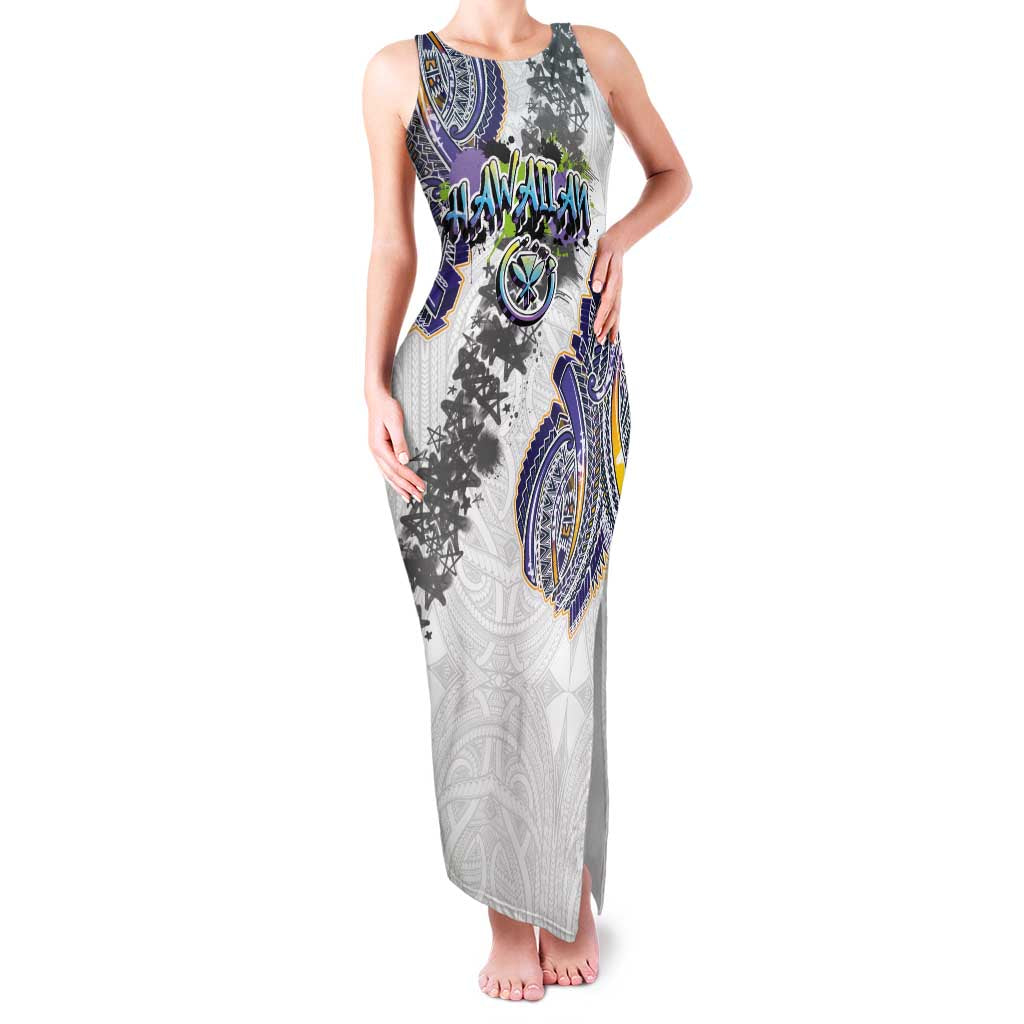 Traditional Art Hawaiian Kakau Tattoos Family Matching Tank Maxi Dress and Hawaiian Shirt Graffiti Style - Polynesian Pride