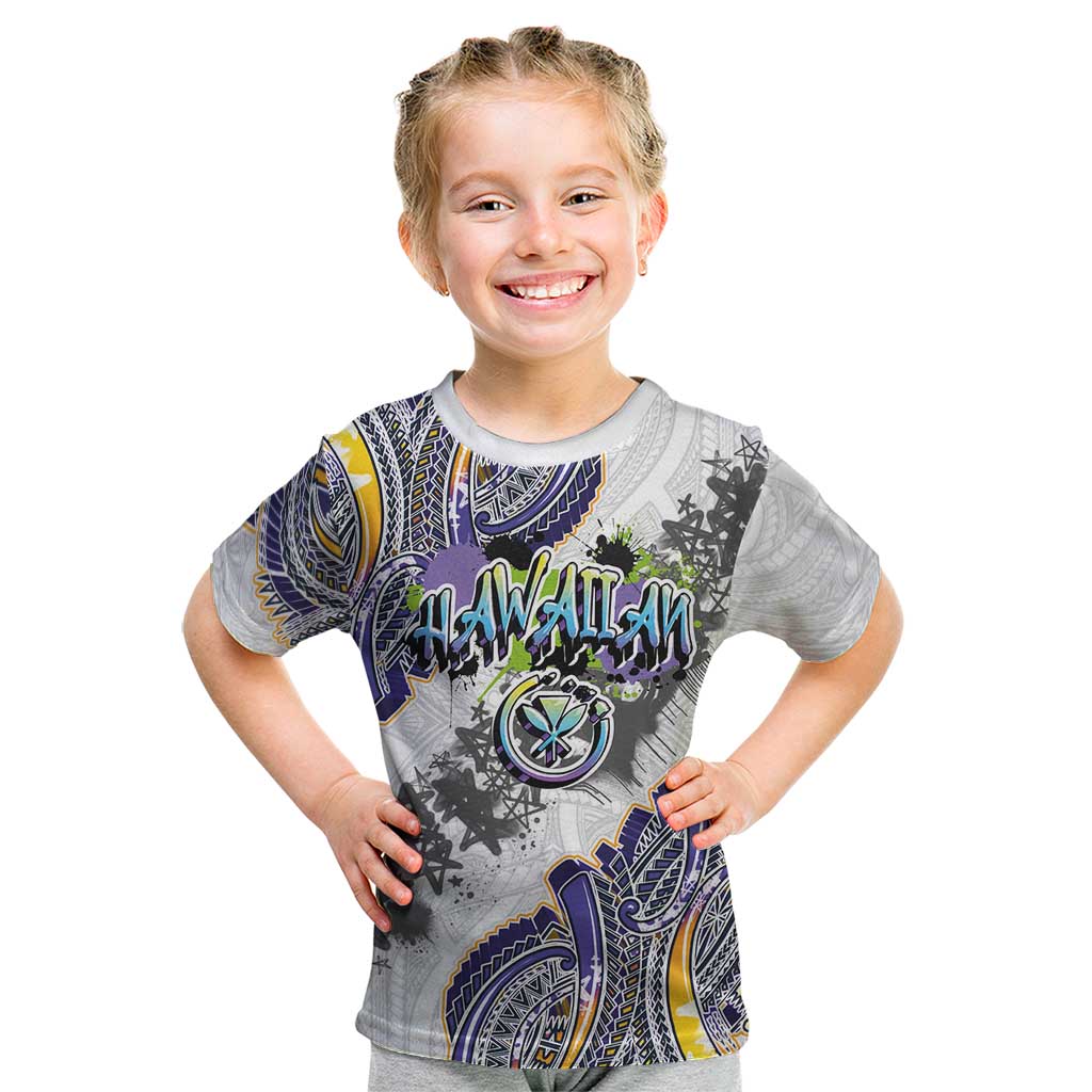 Traditional Art Hawaiian Kakau Tattoos Kid T Shirt Graffiti Style - Polynesian Pride