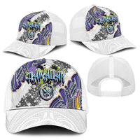 Traditional Art Hawaiian Kakau Tattoos Mesh Trucker Cap Graffiti Style - Polynesian Pride