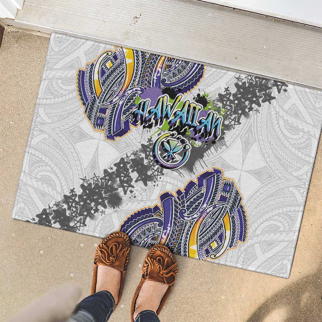 Traditional Art Hawaiian Kakau Tattoos Rubber Doormat Graffiti Style - Polynesian Pride