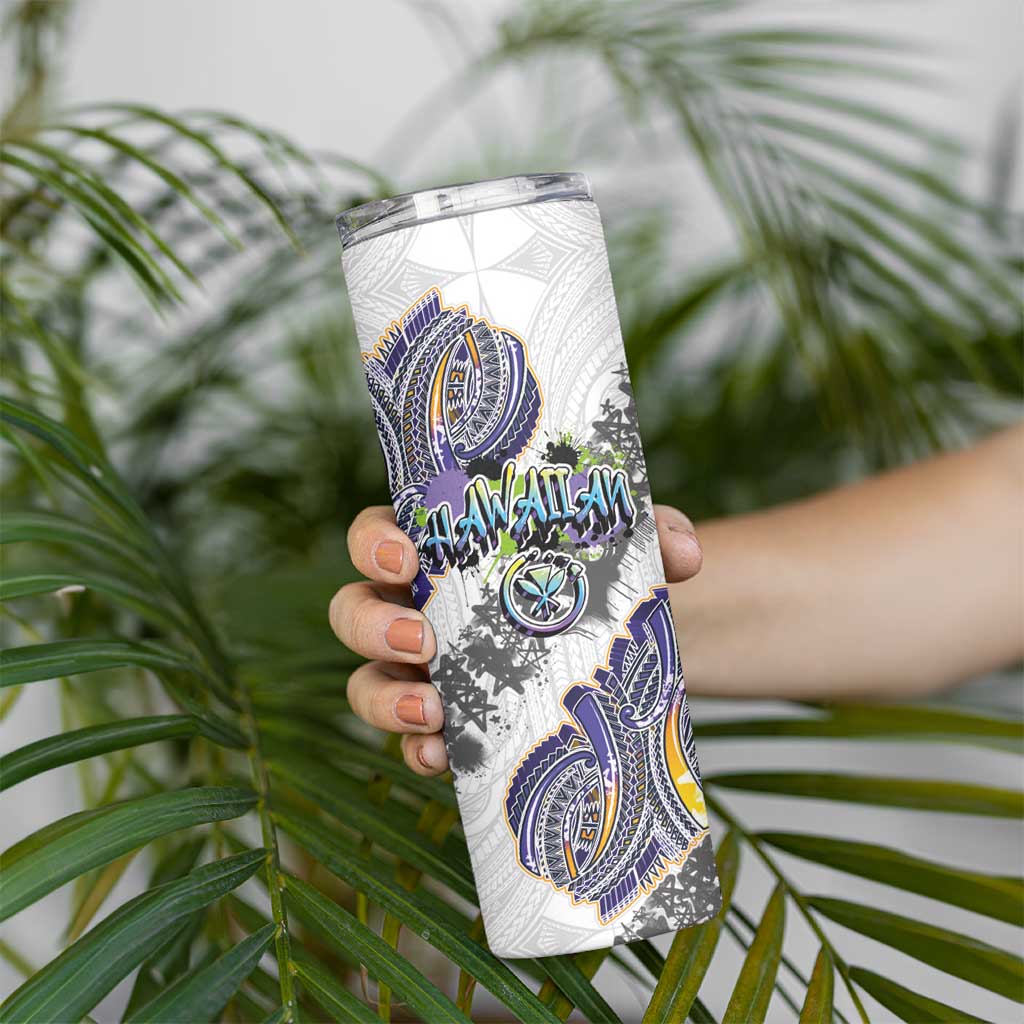 Traditional Art Hawaiian Kakau Tattoos Skinny Tumbler Graffiti Style - Polynesian Pride