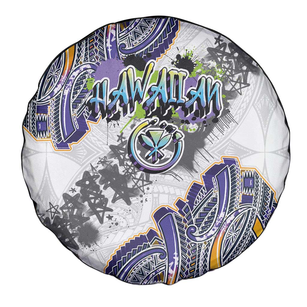 Traditional Art Hawaiian Kakau Tattoos Spare Tire Cover Graffiti Style - Polynesian Pride