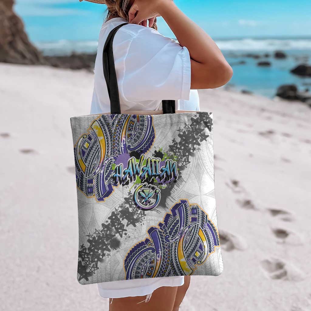 Traditional Art Hawaiian Kakau Tattoos Tote Bag Graffiti Style LT03 - Polynesian Pride