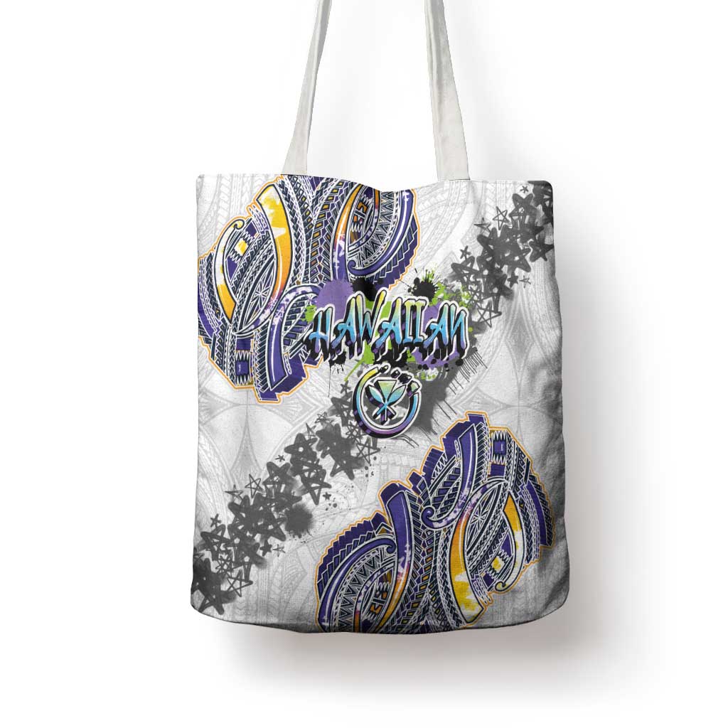 Traditional Art Hawaiian Kakau Tattoos Tote Bag Graffiti Style LT03 - Polynesian Pride