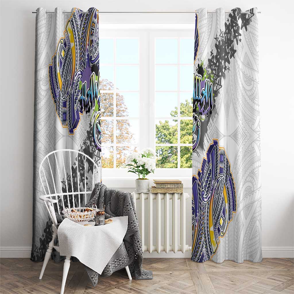 Traditional Art Hawaiian Kakau Tattoos Window Curtain Graffiti Style - Polynesian Pride