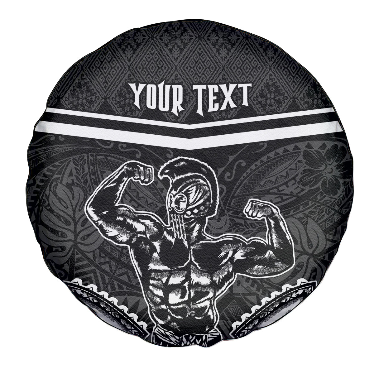 Custom Hawaii Warrior Spare Tire Cover Kakau Quilt Pattern LT03 - Polynesian Pride