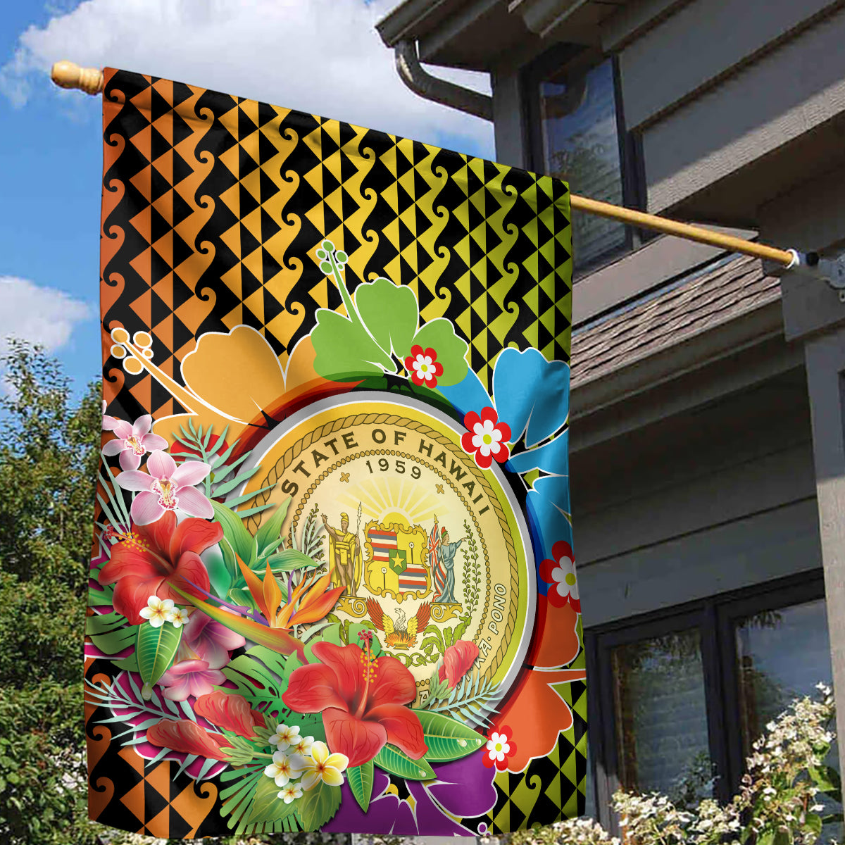 Hawaii Womens Day Wahine Garden Flag Strong Beautiful Woman with Kakau Style LT03 - Polynesian Pride