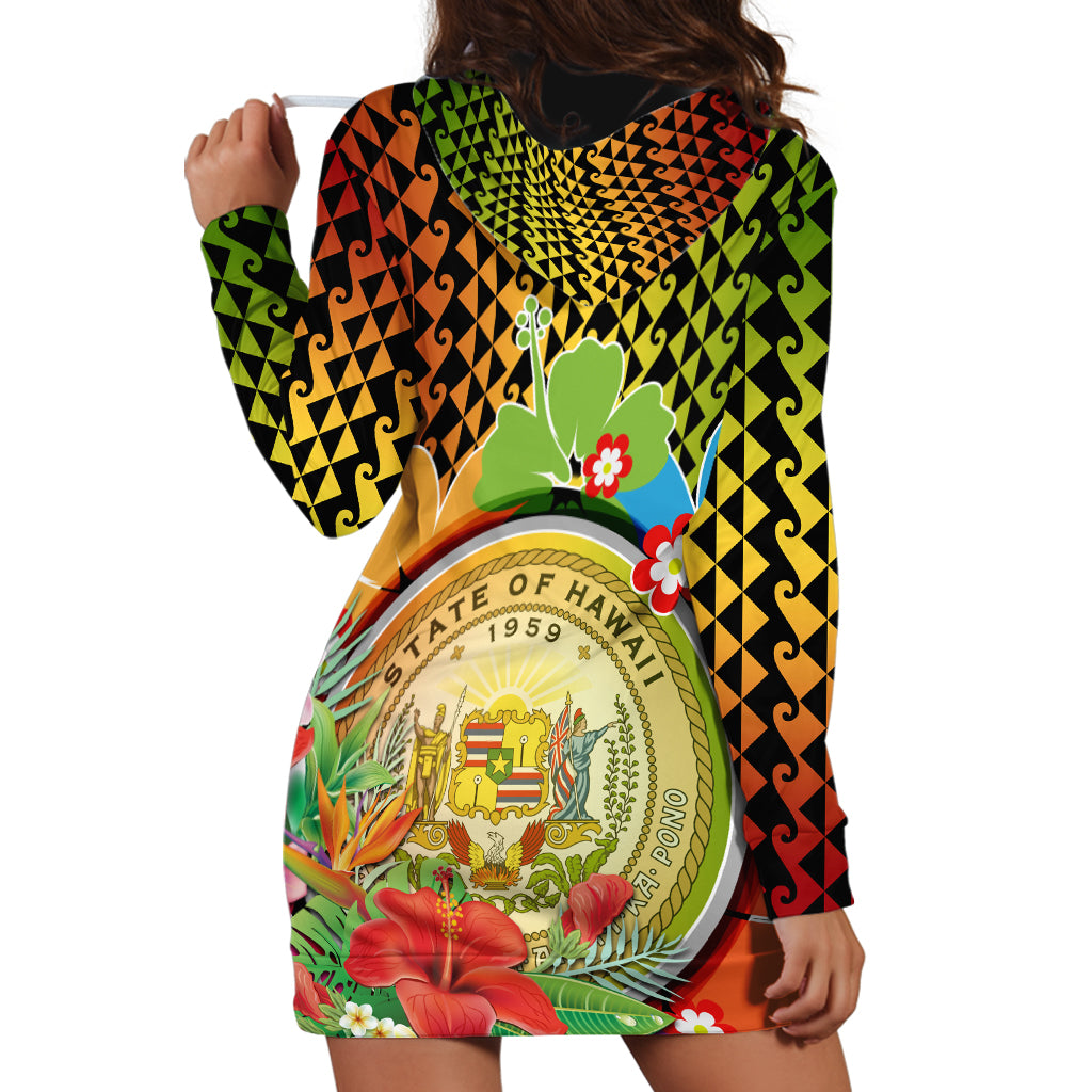 Hawaii Womens Day Wahine Hoodie Dress Strong Beautiful Woman with Kakau Style LT03 - Polynesian Pride