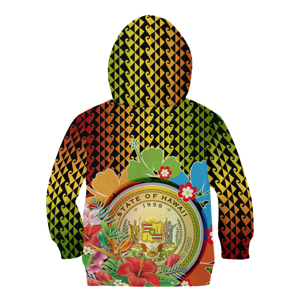 Hawaii Womens Day Wahine Kid Hoodie Strong Beautiful Woman with Kakau Style LT03 - Polynesian Pride