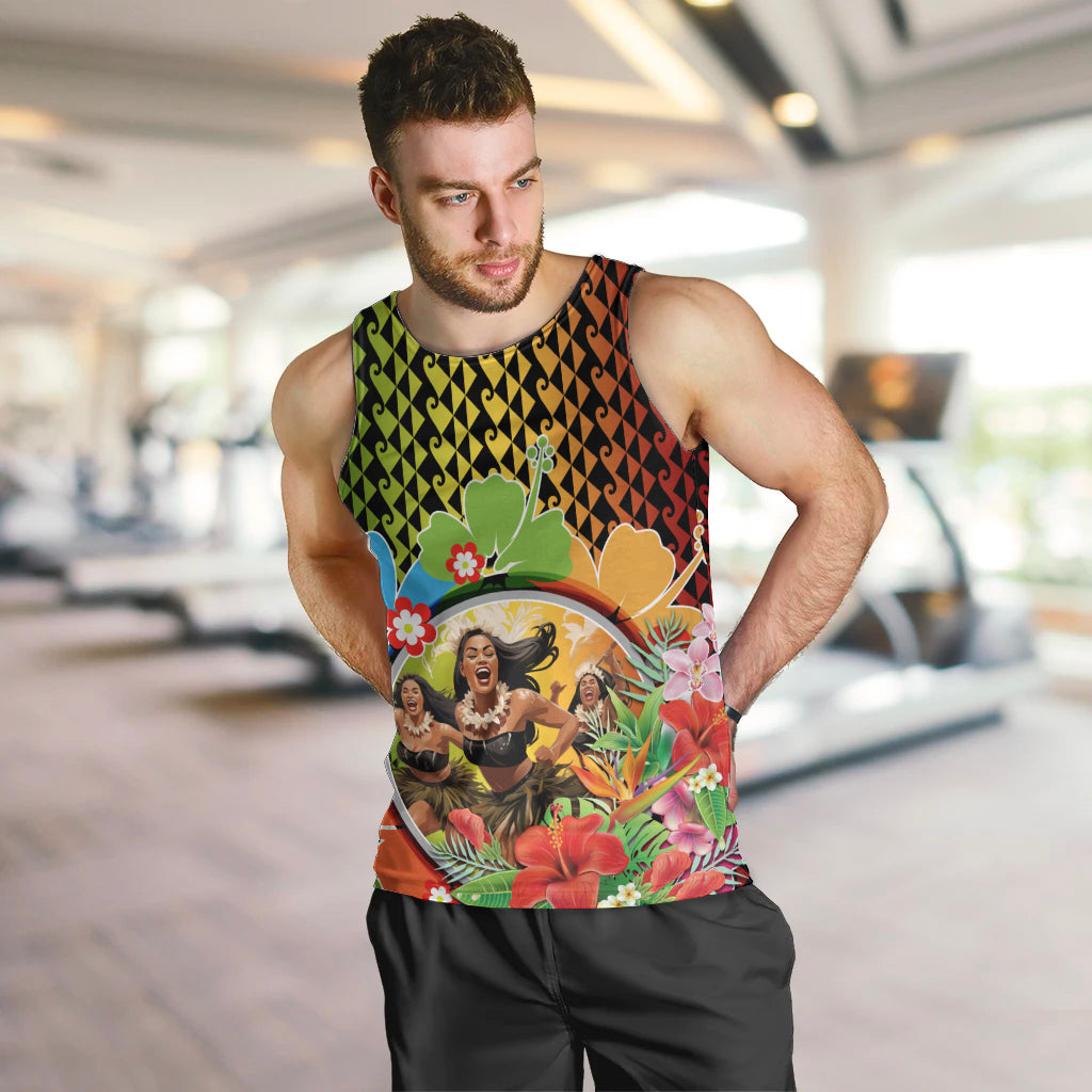 Hawaii Womens Day Wahine Men Tank Top Strong Beautiful Woman with Kakau Style LT03 Red - Polynesian Pride