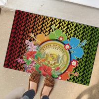 Hawaii Womens Day Wahine Rubber Doormat Strong Beautiful Woman with Kakau Style LT03 - Polynesian Pride