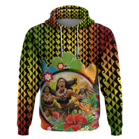 Hawaii Womens Day Wahine Zip Hoodie Strong Beautiful Woman with Kakau Style LT03 Pullover Hoodie Red - Polynesian Pride