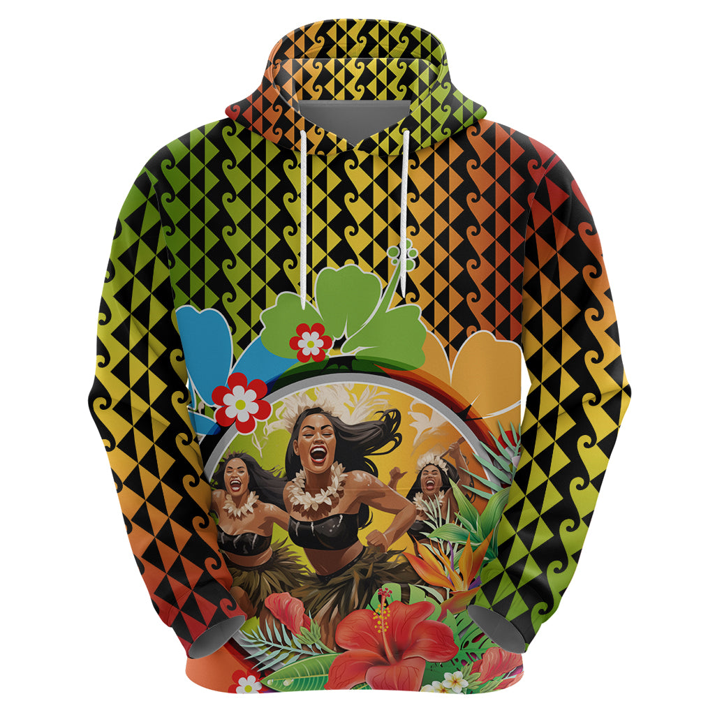 Hawaii Womens Day Wahine Zip Hoodie Strong Beautiful Woman with Kakau Style LT03 - Polynesian Pride