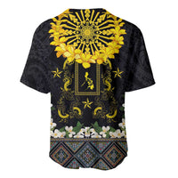 Flores de Mayo and Filipino Fiesta Baseball Jersey The Sun-Jasmine and Polynesian Yakan Tattoo Barong Style LT03 - Polynesian Pride