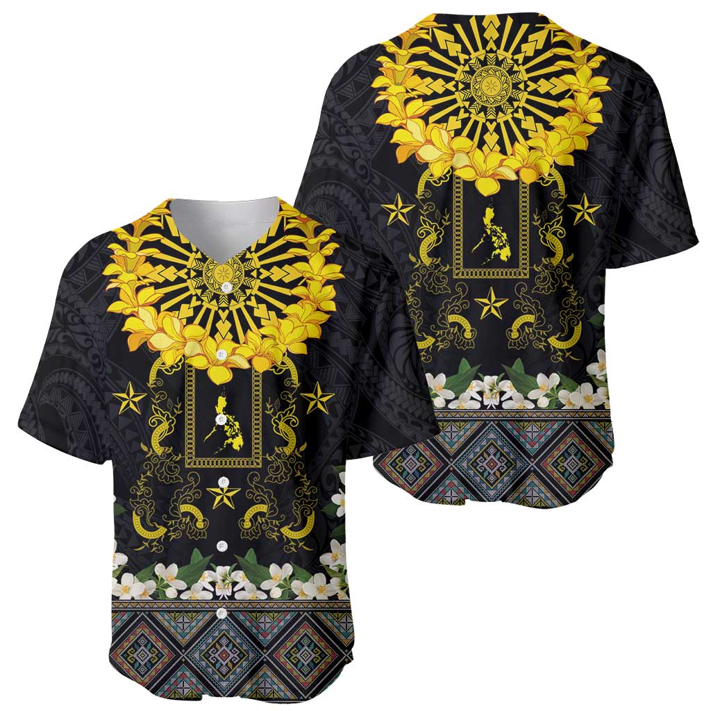 Flores de Mayo and Filipino Fiesta Baseball Jersey The Sun-Jasmine and Polynesian Yakan Tattoo Barong Style LT03 - Polynesian Pride
