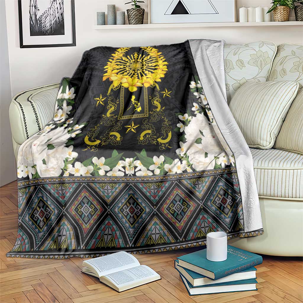 Flores de Mayo and Filipino Fiesta Blanket The Sun-Jasmine and Polynesian Yakan Tattoo Barong Style