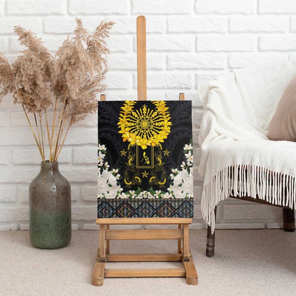 Flores de Mayo and Filipino Fiesta Canvas Wall Art The Sun-Jasmine and Polynesian Yakan Tattoo Barong Style LT03 - Polynesian Pride