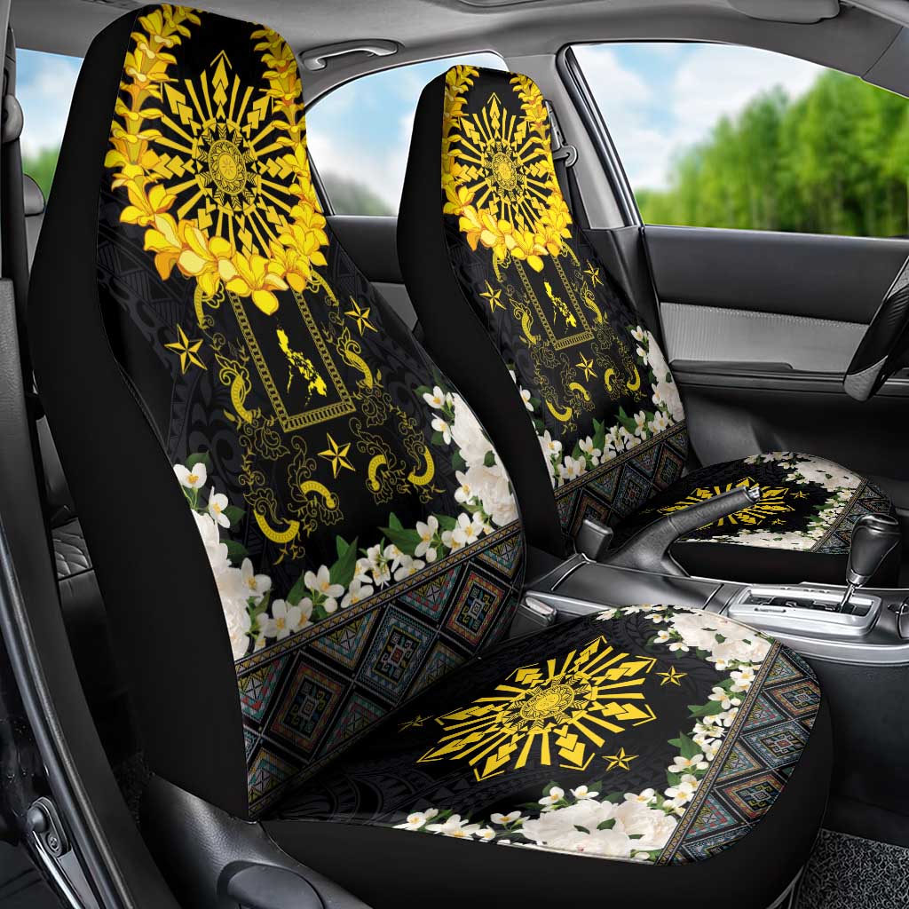Flores de Mayo and Filipino Fiesta Car Seat Cover The Sun-Jasmine and Polynesian Yakan Tattoo Barong Style