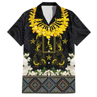 Flores de Mayo and Filipino Fiesta Family Matching Off The Shoulder Long Sleeve Dress and Hawaiian Shirt The Sun-Jasmine and Polynesian Yakan Tattoo Barong Style
