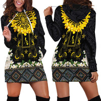 Flores de Mayo and Filipino Fiesta Hoodie Dress The Sun-Jasmine and Polynesian Yakan Tattoo Barong Style