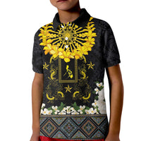 Flores de Mayo and Filipino Fiesta Kid Polo Shirt The Sun-Jasmine and Polynesian Yakan Tattoo Barong Style