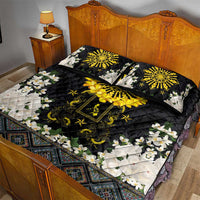 Flores de Mayo and Filipino Fiesta Quilt Bed Set The Sun-Jasmine and Polynesian Yakan Tattoo Barong Style LT03 - Polynesian Pride