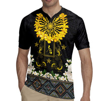 Flores de Mayo and Filipino Fiesta Rugby Jersey The Sun-Jasmine and Polynesian Yakan Tattoo Barong Style