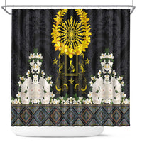 Flores de Mayo and Filipino Fiesta Shower Curtain The Sun-Jasmine and Polynesian Yakan Tattoo Barong Style