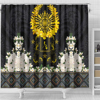 Flores de Mayo and Filipino Fiesta Shower Curtain The Sun-Jasmine and Polynesian Yakan Tattoo Barong Style