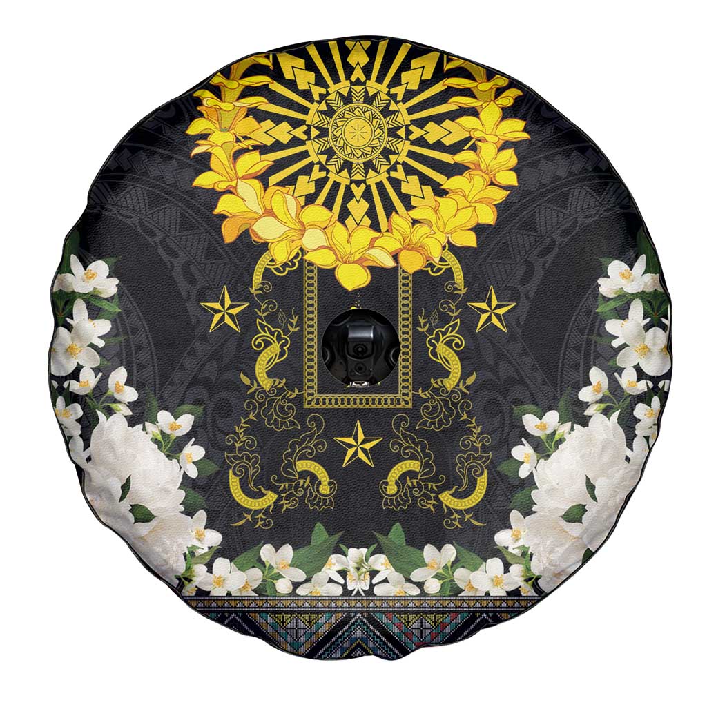 Flores de Mayo and Filipino Fiesta Spare Tire Cover The Sun-Jasmine and Polynesian Yakan Tattoo Barong Style