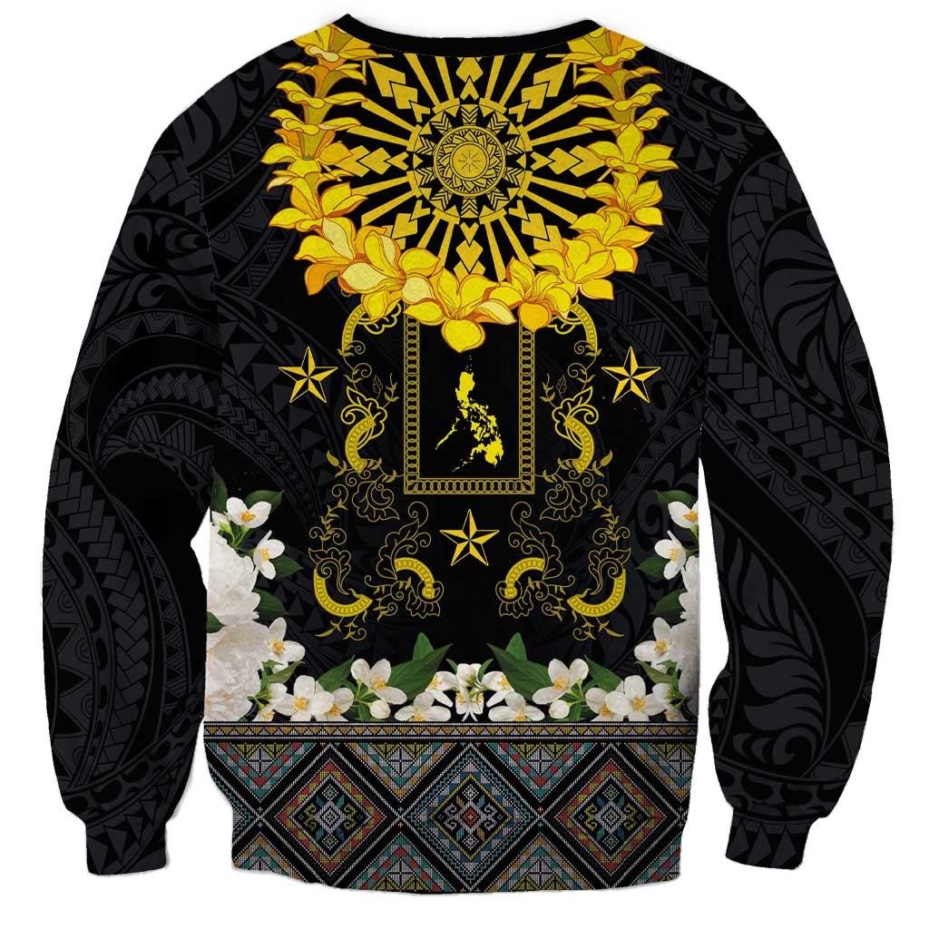 Flores de Mayo and Filipino Fiesta Sweatshirt The Sun-Jasmine and Polynesian Yakan Tattoo Barong Style LT03 - Polynesian Pride