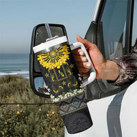 Flores de Mayo and Filipino Fiesta Tumbler With Handle The Sun-Jasmine and Polynesian Yakan Tattoo Barong Style