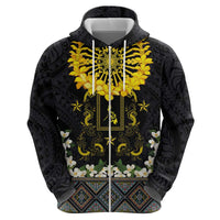 Flores de Mayo and Filipino Fiesta Zip Hoodie The Sun-Jasmine and Polynesian Yakan Tattoo Barong Style LT03 - Polynesian Pride