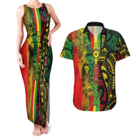 Aotearoa Reggae Couples Matching Tank Maxi Dress and Hawaiian Shirt Maori Reggae-One Love
