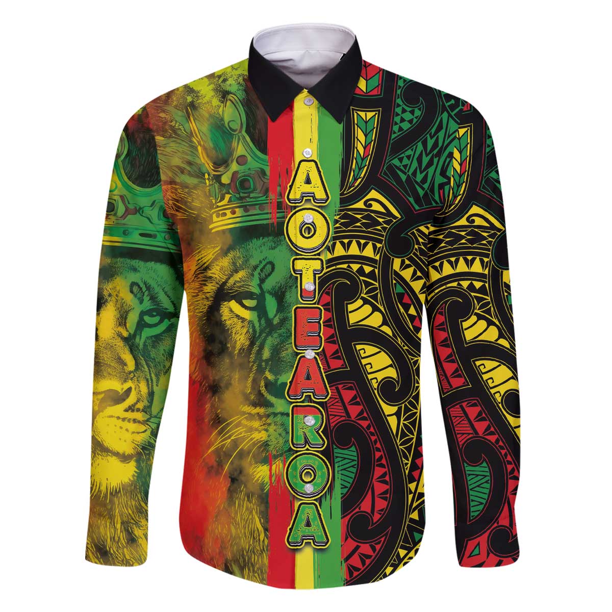 Aotearoa Reggae Family Matching Off The Shoulder Long Sleeve Dress and Hawaiian Shirt Maori Reggae-One Love