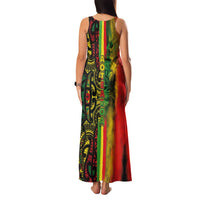 Aotearoa Reggae Family Matching Tank Maxi Dress and Hawaiian Shirt Maori Reggae-One Love