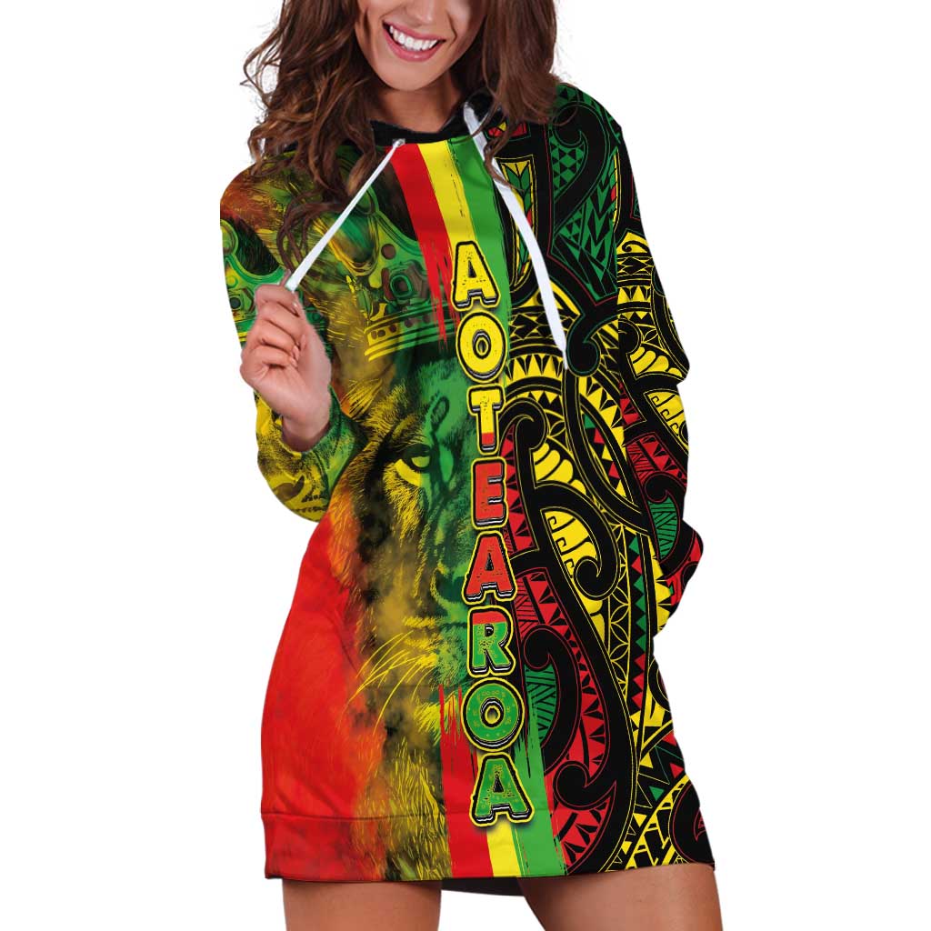 Aotearoa Reggae Hoodie Dress Maori Reggae-One Love