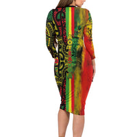 Aotearoa Reggae Long Sleeve Bodycon Dress Maori Reggae-One Love