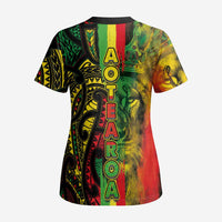 Aotearoa Reggae Scrub Top Maori Reggae-One Love - Polynesian Pride