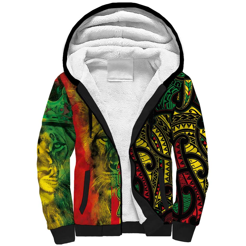 Aotearoa Reggae Sherpa Hoodie Maori Reggae-One Love
