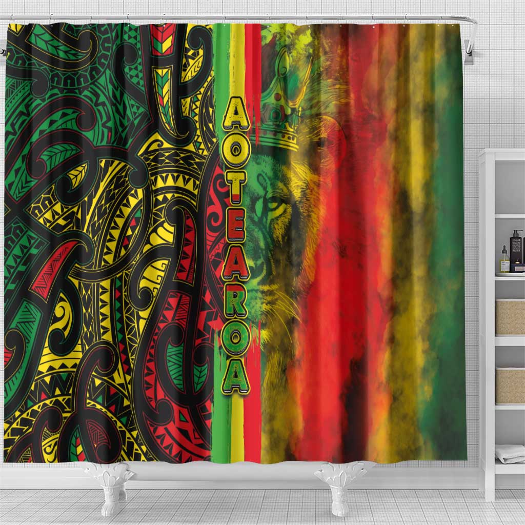 Aotearoa Reggae Shower Curtain Maori Reggae-One Love