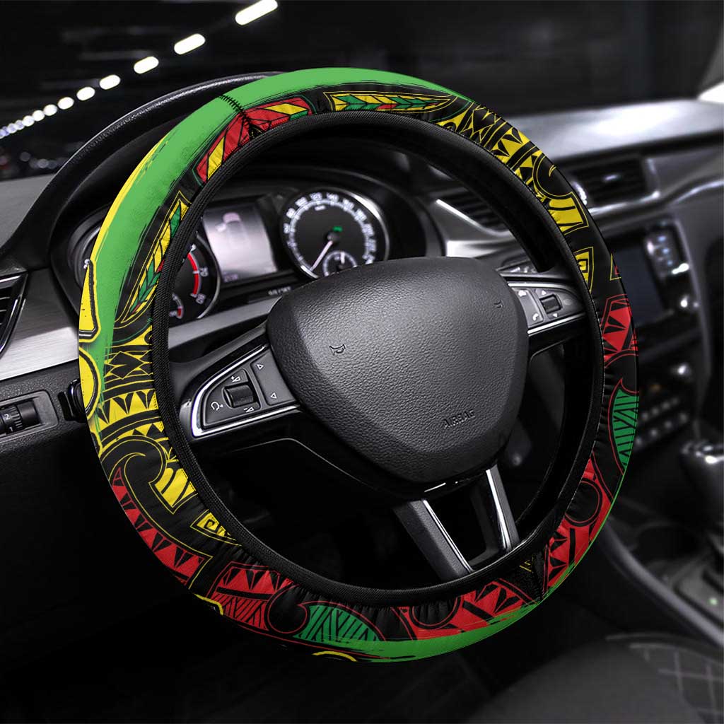 Aotearoa Reggae Steering Wheel Cover Maori Reggae-One Love