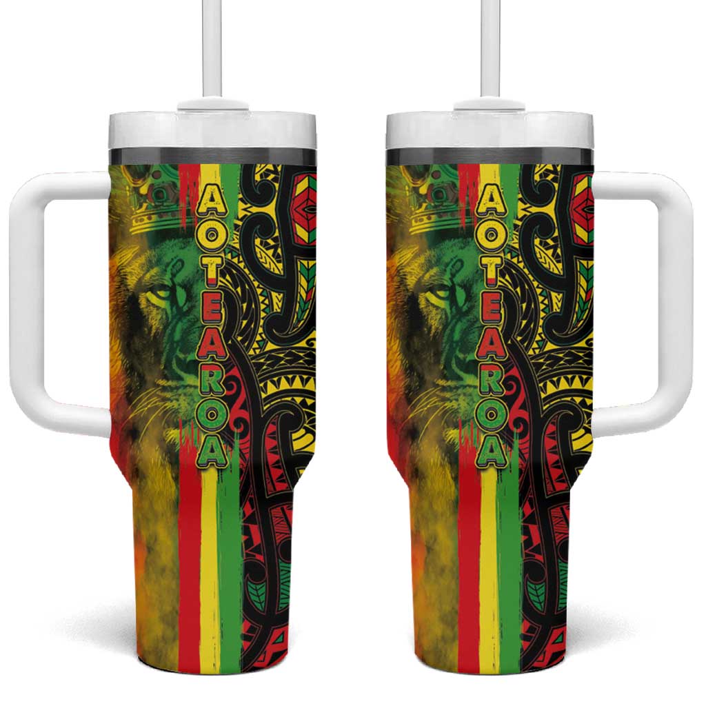 Aotearoa Reggae Tumbler With Handle Maori Reggae-One Love