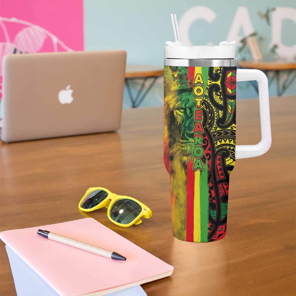 Aotearoa Reggae Tumbler With Handle Maori Reggae-One Love