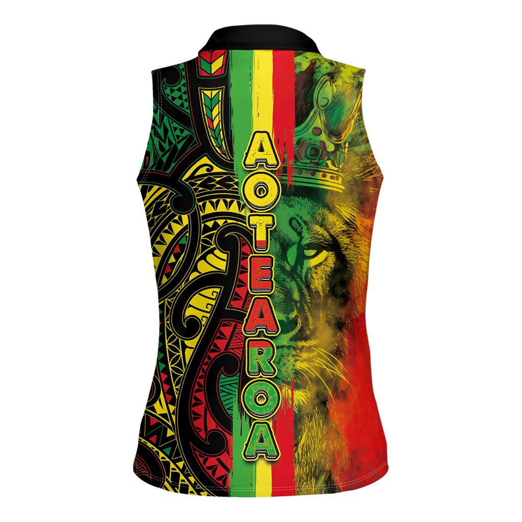 Aotearoa Reggae Women Sleeveless Polo Shirt Maori Reggae-One Love