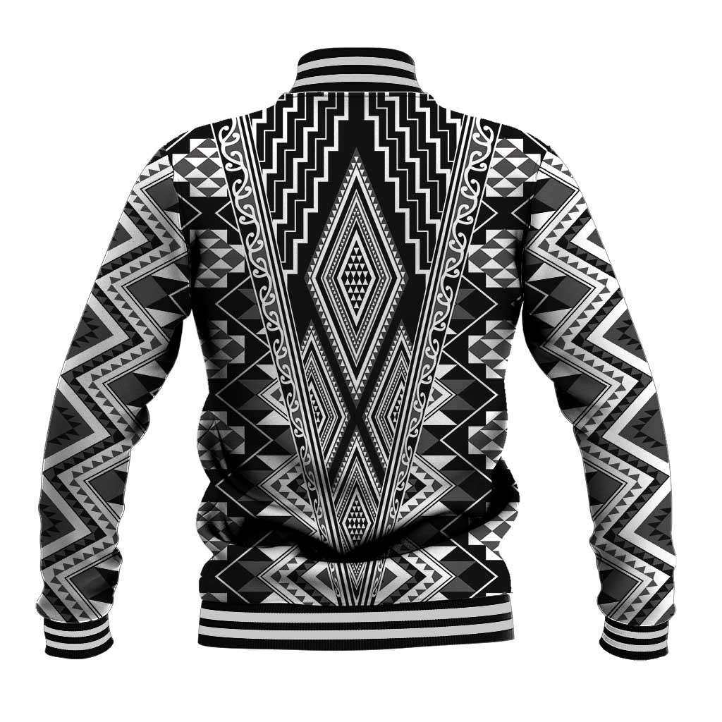 Aotearoa Tukutuku and Poutama Motif Classic Baseball Jacket