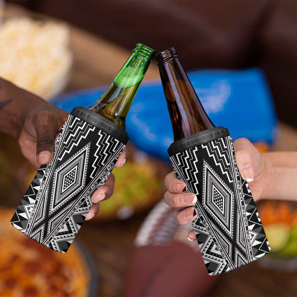 Aotearoa Tukutuku and Poutama Motif Classic 4 in 1 Can Cooler Tumbler