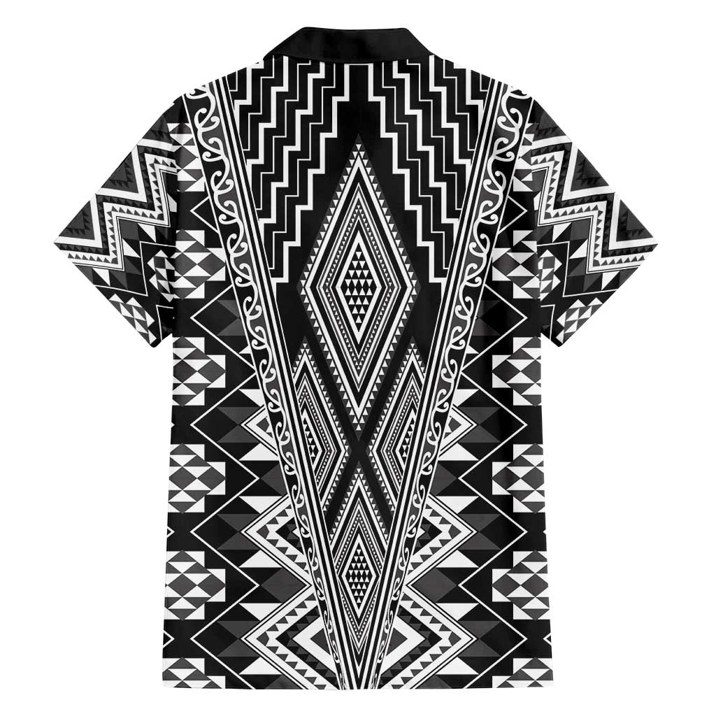 Aotearoa Tukutuku and Poutama Motif Classic Family Matching Long Sleeve Bodycon Dress and Hawaiian Shirt