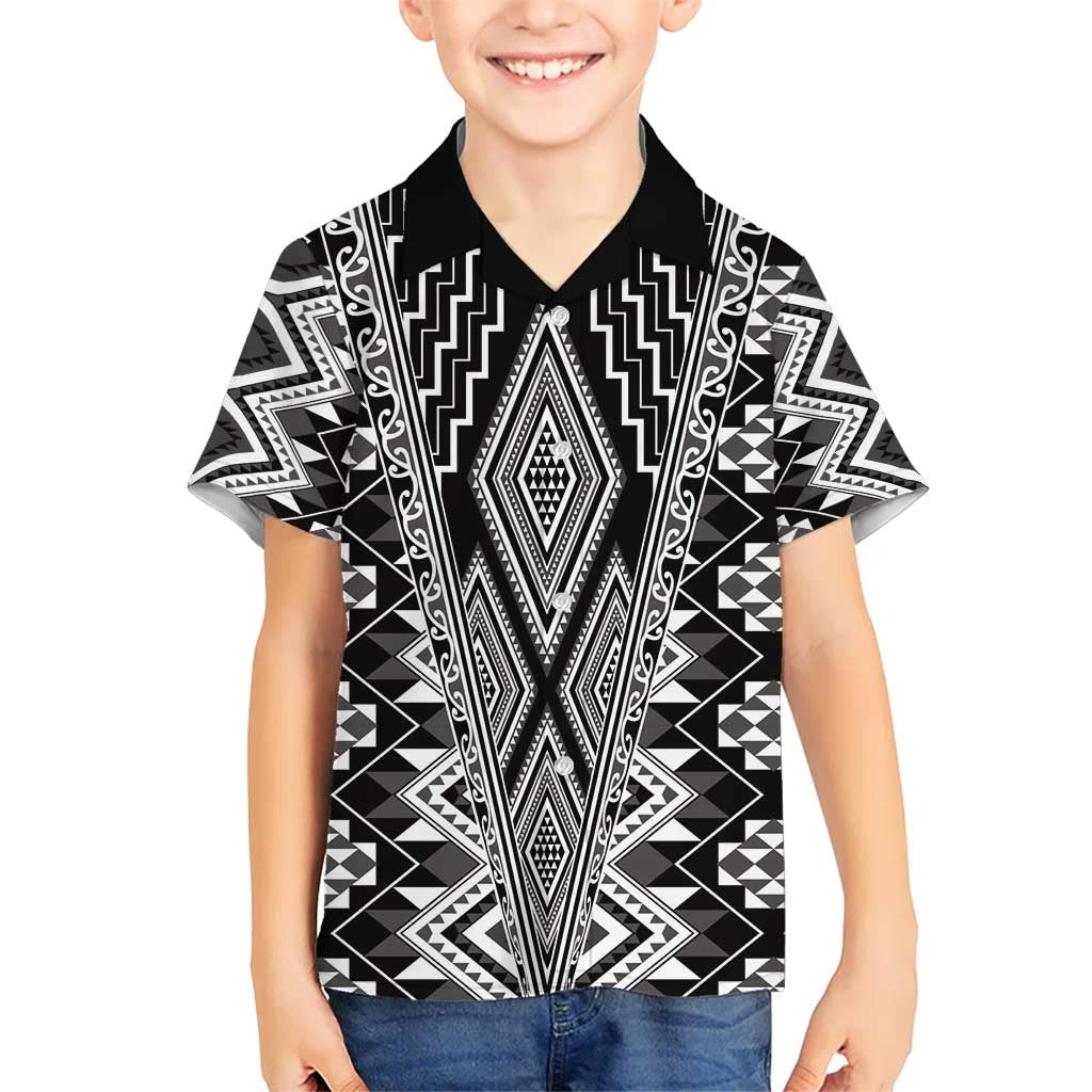 Aotearoa Tukutuku and Poutama Motif Classic Kid Hawaiian Shirt